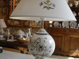 lampe boule pied carre